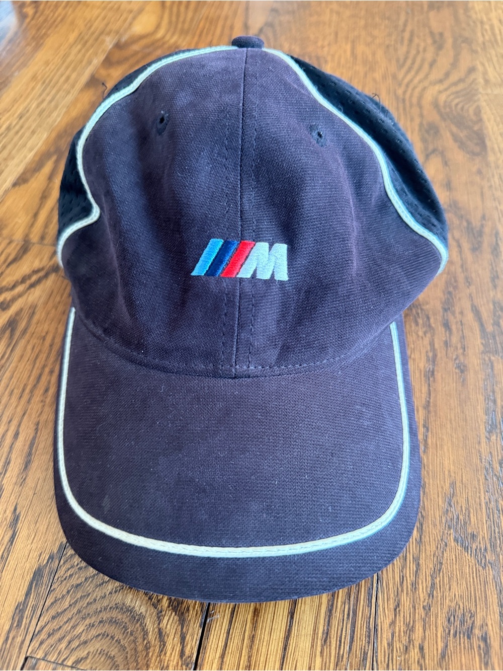 BMW M Motorsport Logo Black Baseball Cap with Blue/Red Accent